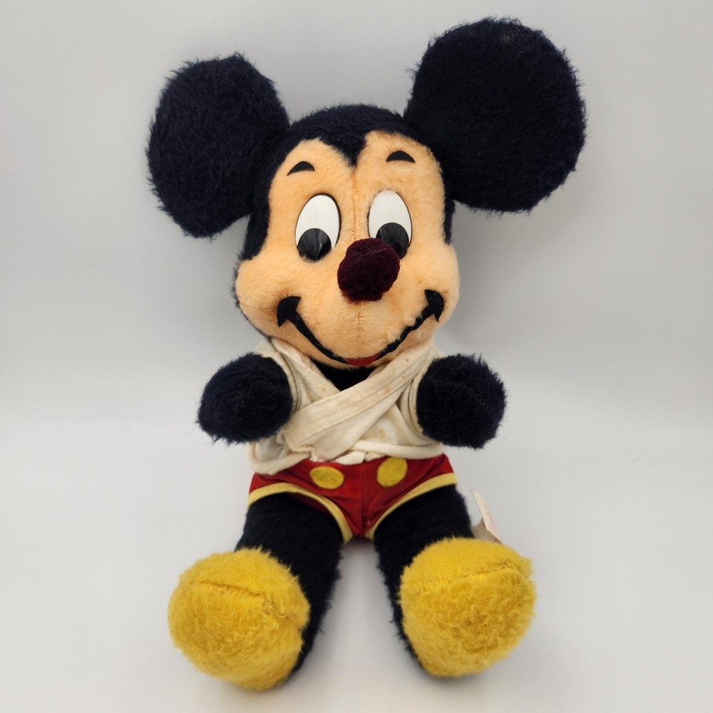 Vintage 1960's Mickey Mouse Plush Walt Disney Productions 12inch Made in USA